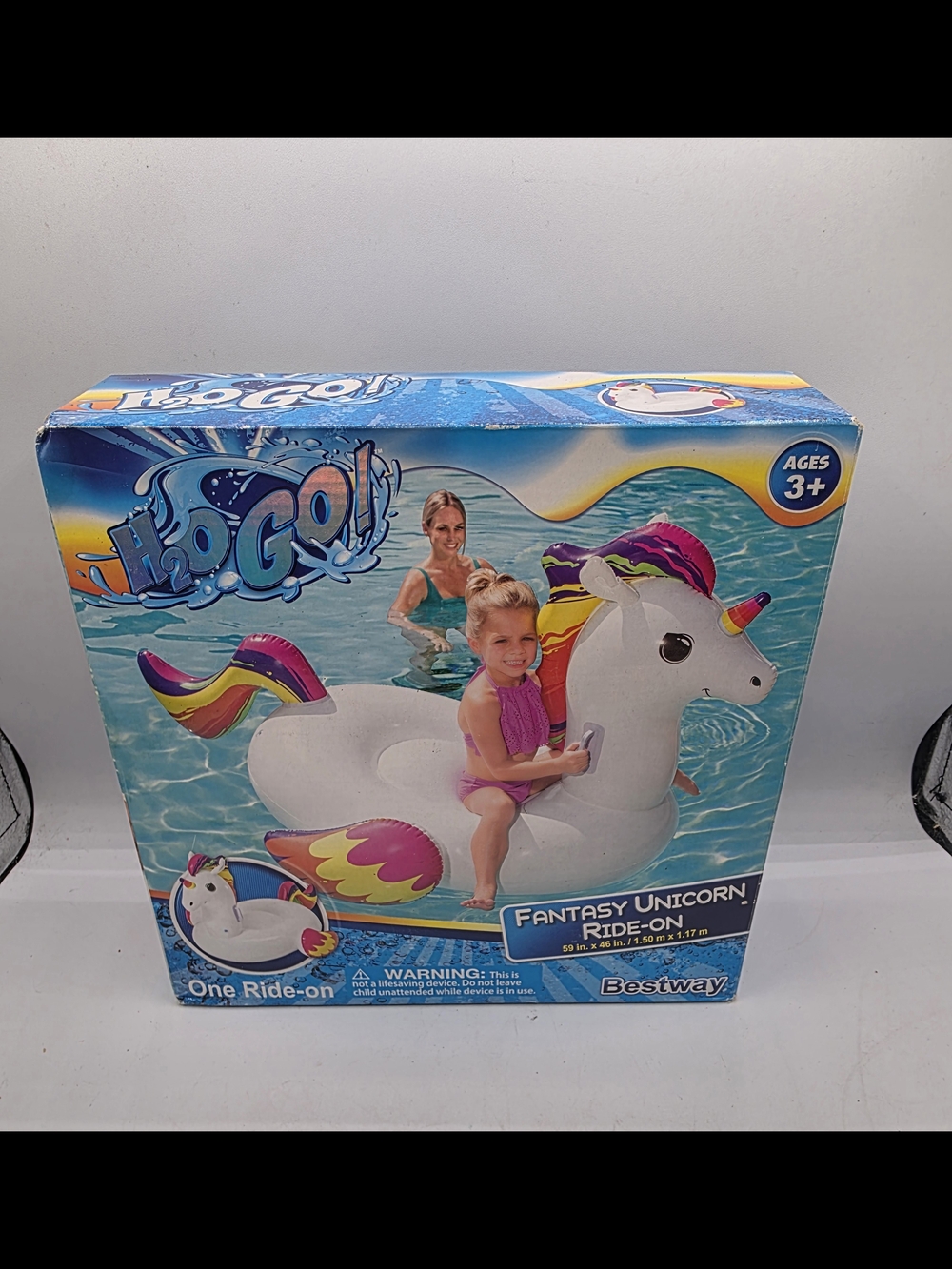 Bestway H2O Go! Ride-On Unicorn Float Swimming Pool Inflatable Float Pool Fun - Picture 2 of 4